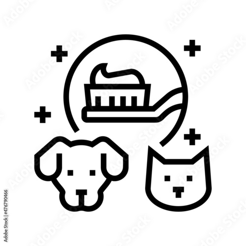 dentistry domestic pets line icon vector. dentistry domestic pets sign. isolated contour symbol black illustration