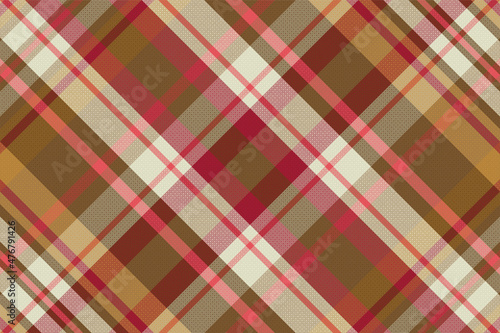 Seamless tartan plaid pattern background with valentine s color. Vector illustration.