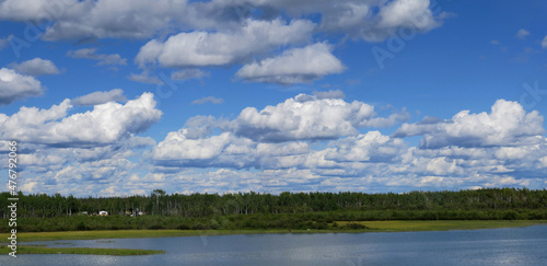 Shores of Mackenzie River in a sunny day