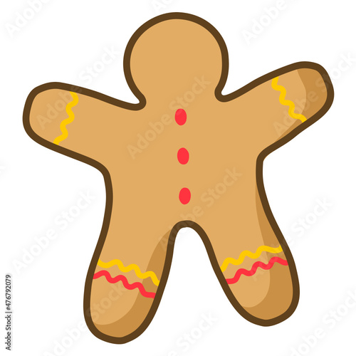 gingerbread icon. Suitable to use for bakery, food menu, online shop, pastry, restaurant, cafe, etc. 100% vector icon.