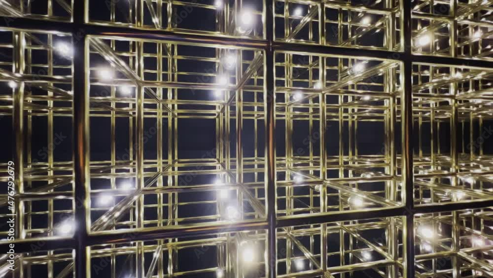 Abstract gold grid video with backlight, vivid perspective video, Art Deco pattern, Abstract gold grid video with backlight, vivid perspective video, Art Deco pattern,