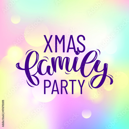 Lettering illustration Christmas Family Party
