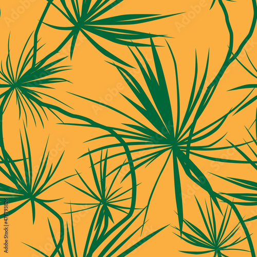 palm leaves design - seamless vector repeat pattern, use it for wrappings, fabric, packaging and other print and design projects
