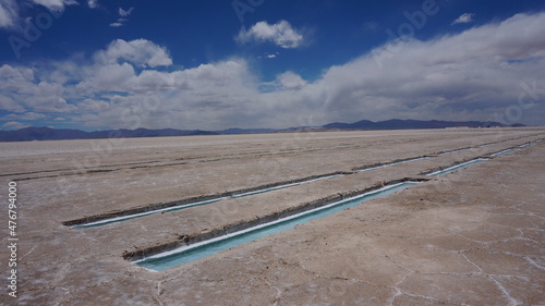 lithium salt lake bath sawed in the salt lake