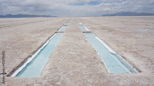 lithium salt lake bath sawed in the salt lake