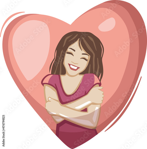 Girl self love harmony, self acceptance, icon