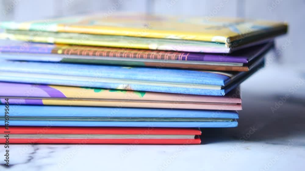 stack of books on table with copy space stack of books on table with copy space