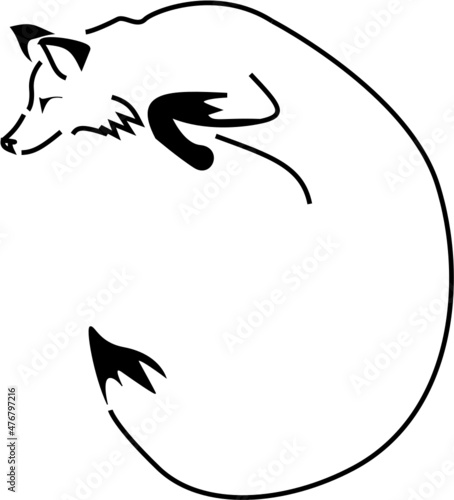 Fox silhouette jumping