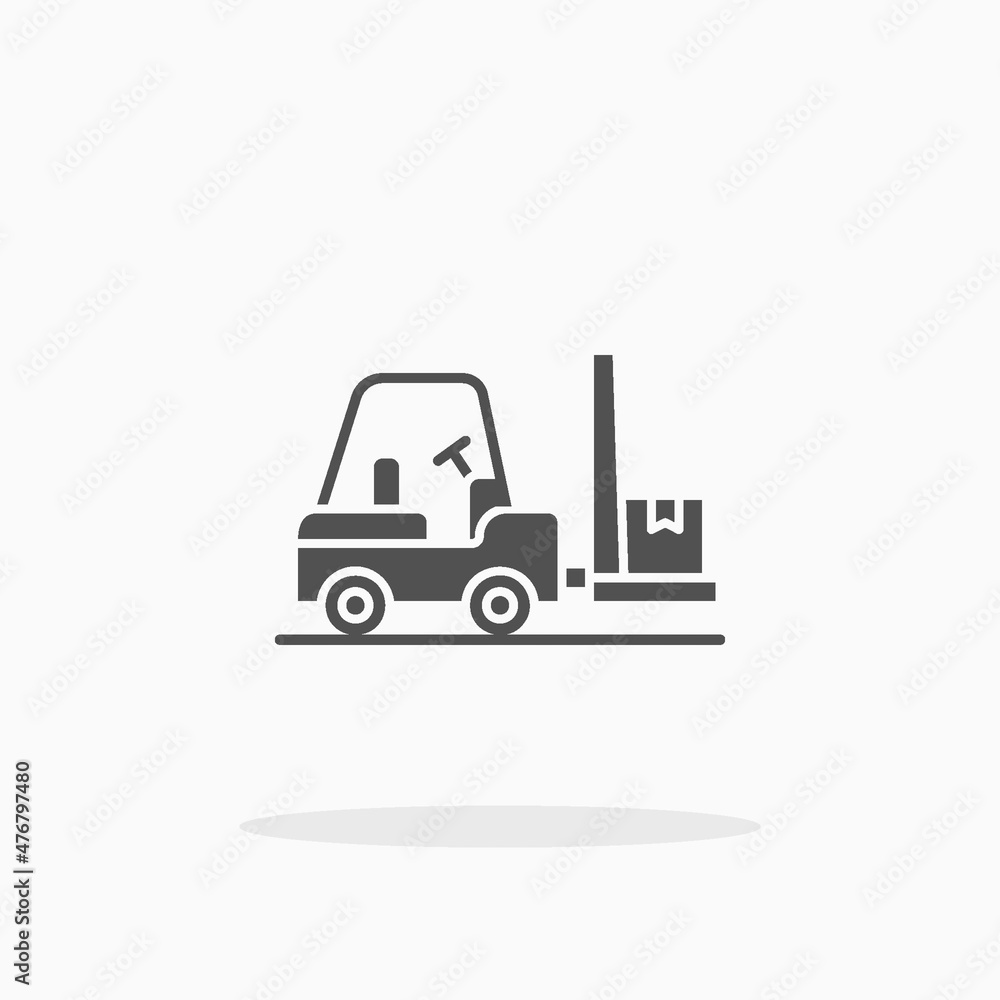 Forklift icon. Solid or glyph style. Forklift icon. Solid or glyph style.