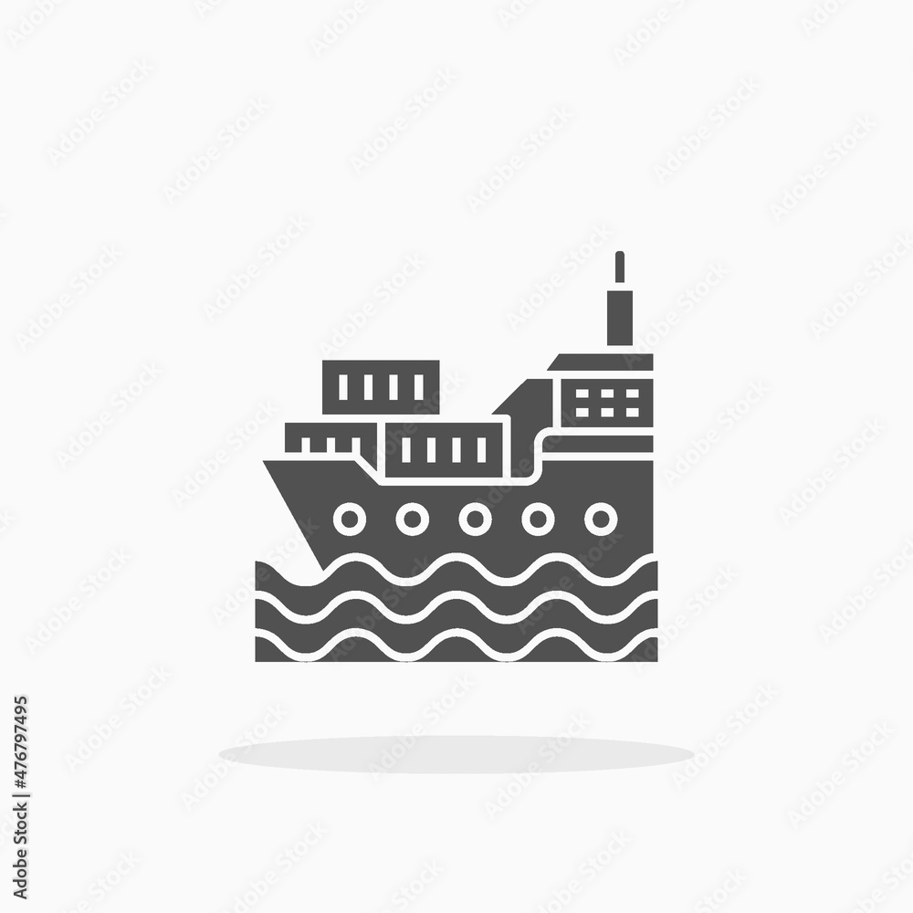 Cargo Shipping Delivery icon. Solid or glyph style. Cargo Shipping Delivery icon. Solid or glyph style.