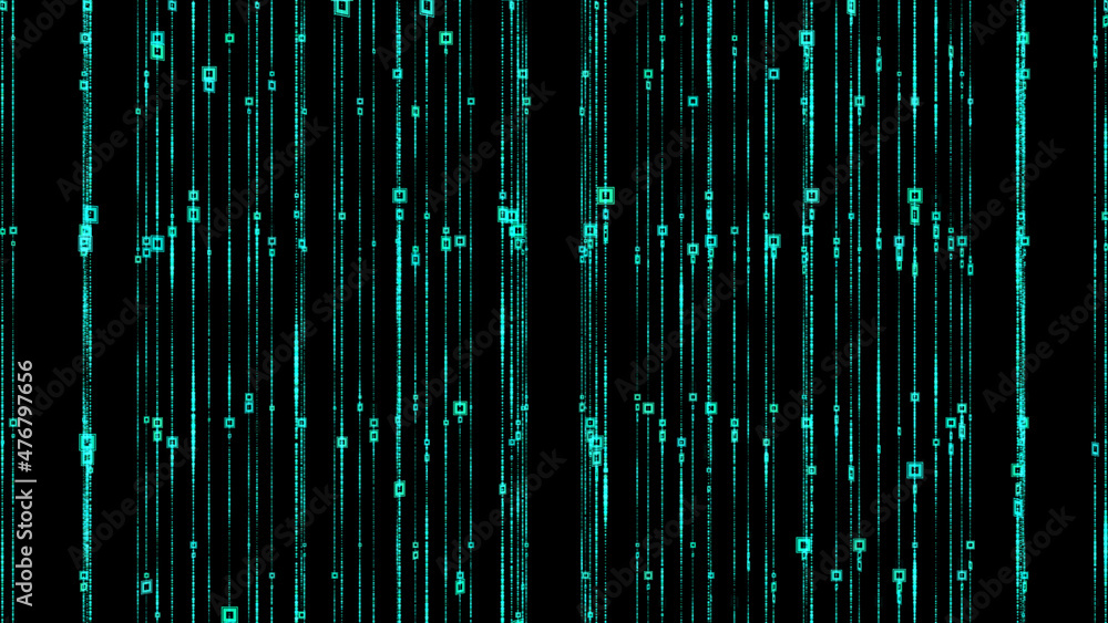 light blue digital code numbers in matrix style
