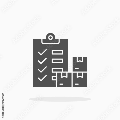 Checklist delivery icon. Solid or glyph style. © Iftachul