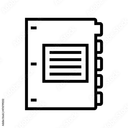 subject divider line icon vector. subject divider sign. isolated contour symbol black illustration