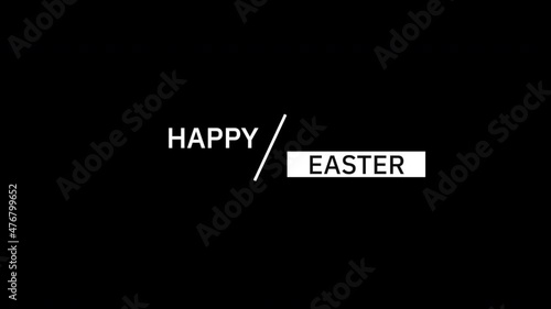 Happy Easter on black fashion pattern, motion holidays and promo style background photo