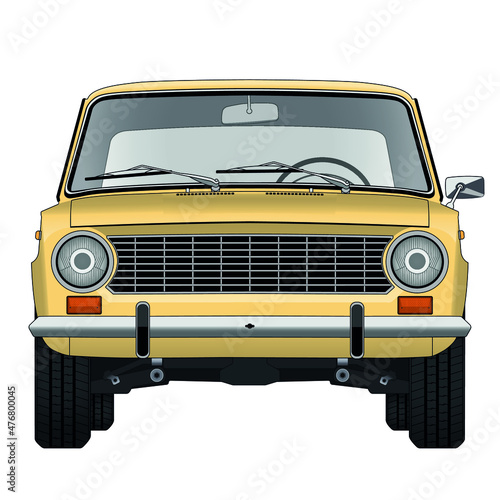 Old Soviet car in yellow