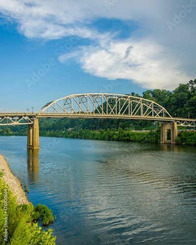 The South Side Bridge and Kanawha River, in Charleston, West Virginia © jonbilous
