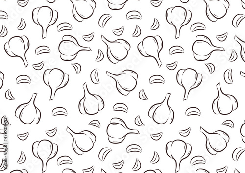 Garlic pattern wallpaper. Garlic vector. wallpaper. Garlic symbol vector.