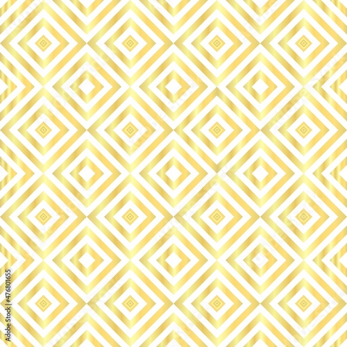 Gold abstract line geometric diagonal square seamless pattern background. Vector illustration. 