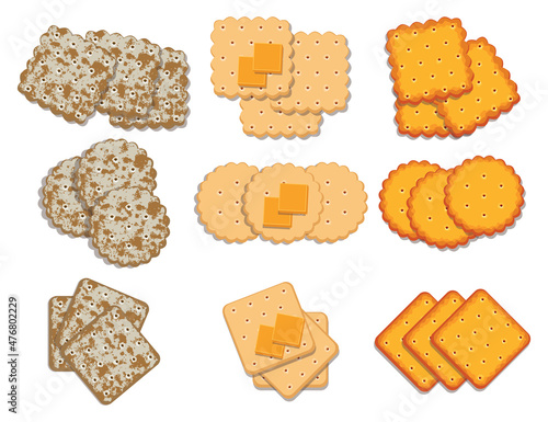 vector set of cracker chips photo
