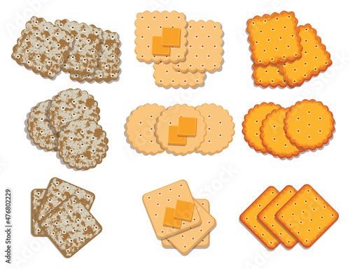 vector set of cracker chips