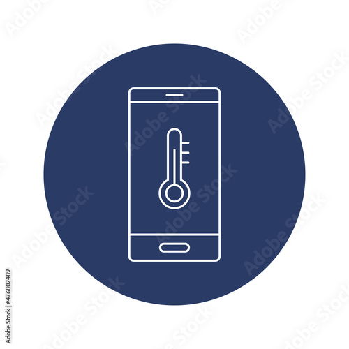 smart phone weather temperature icon vector