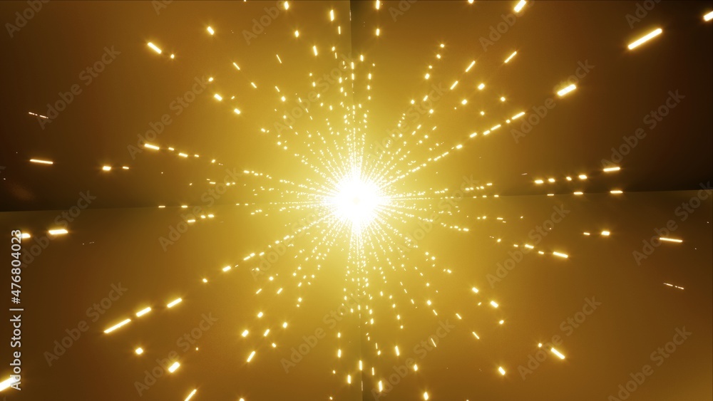 Fototapeta premium Glittering Yellow Light in the Tunnel