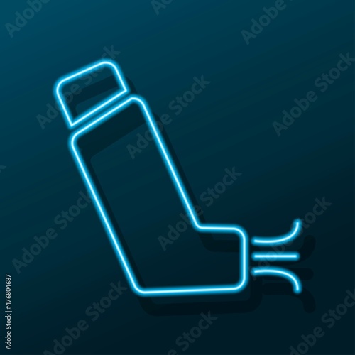 inhaler neon sign, modern glowing banner design, colorful modern design trend. Vector illustration.