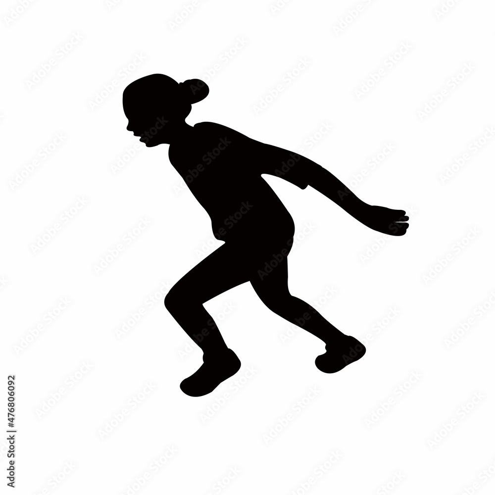 a girl running body silhouette vector a girl running body silhouette vector