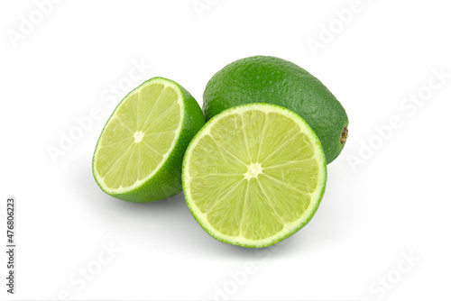 Freshly lime on white background