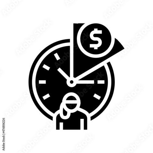 hourly babysitting rates glyph icon vector. hourly babysitting rates sign. isolated contour symbol black illustration