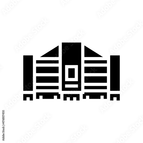 expo center glyph icon vector. expo center sign. isolated contour symbol black illustration