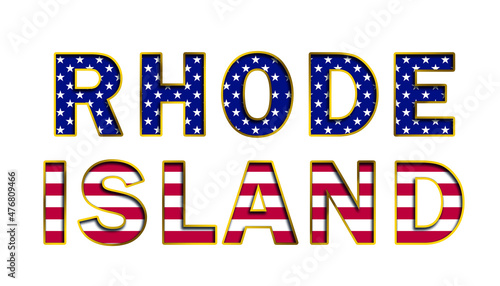 Wallpaper Mural RHODE ISLAND text whith stars and stripes flag of USA Torontodigital.ca