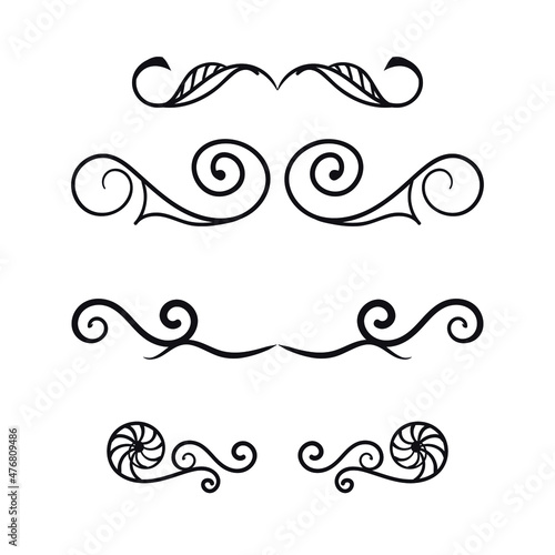 Hand drawn ink dividers and lines vector.
