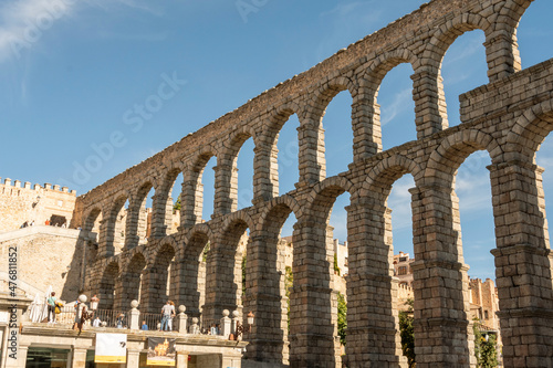 Vista del acueducto de Segovia, España