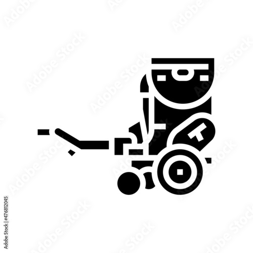 seed drill farmland machine glyph icon vector. seed drill farmland machine sign. isolated contour symbol black illustration