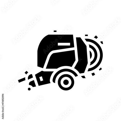 Photos baler farm tool glyph icon vector
