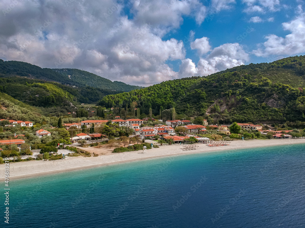 Amazing scenery over Skopelos island Greece in Autumn. Skopelos is the largest island of Sporades, Greece