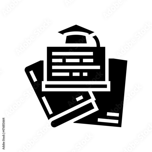graduate program glyph icon vector. graduate program sign. isolated contour symbol black illustration