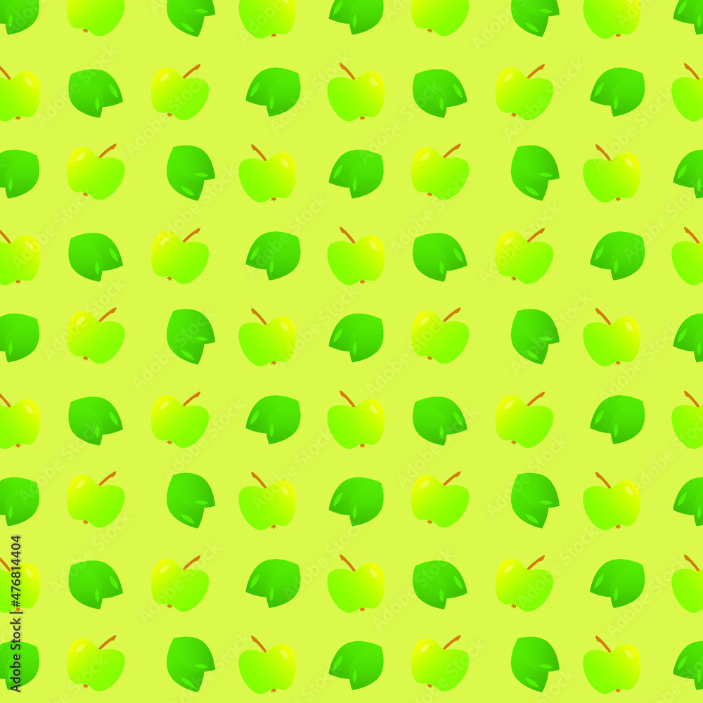Seamless pattern with green apples Seamless pattern with green apples