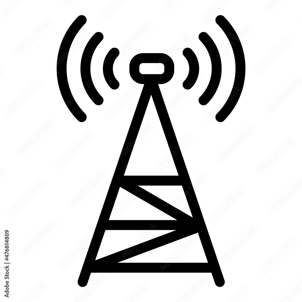 Wireless Signal Tower Flat Icon Isolated On White Background Wireless Signal Tower Flat Icon Isolated On White Background