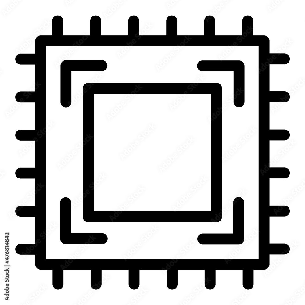 Electronic Circuit Processor Flat Icon Isolated On White Background Electronic Circuit Processor Flat Icon Isolated On White Background