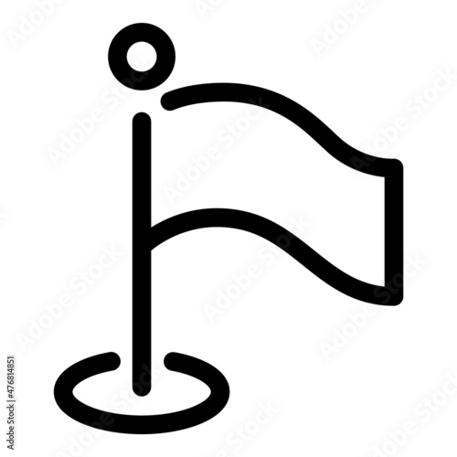 Goal Waving Flag Flat Icon Isolated On White Background