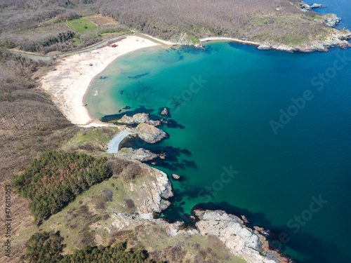 Aerial view of Silistar beach near village of Rezovo  Bulgaria