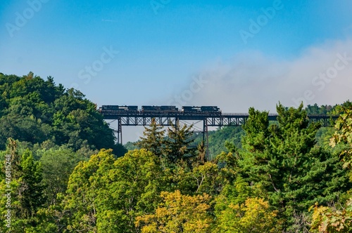 Railroad Bridge Above Upper Falls, Letchworth State Park, New York, USA