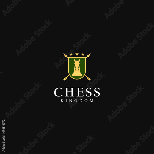 royal shield logo horses design castle