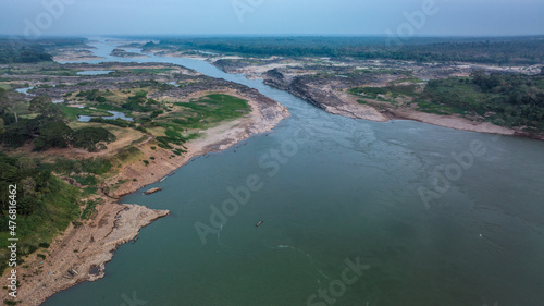 High angle view of the narrowest part of the Mekong River