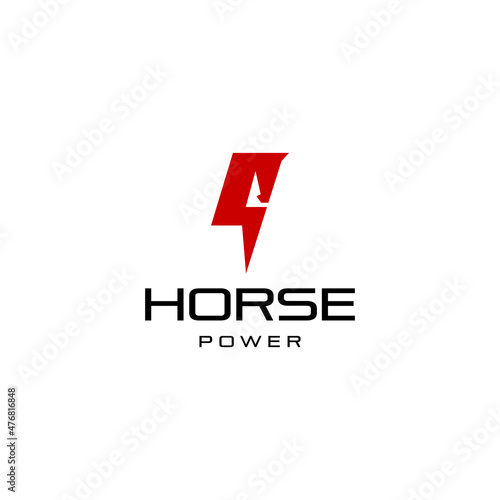 electric horse logo vector illustration