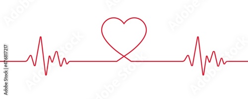 Love heartbeat line background, Pulse trace, ECG or EKG Cardio graph symbol for Healthy and Medical Analysis