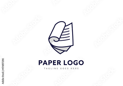 Scroll office paper logo icon