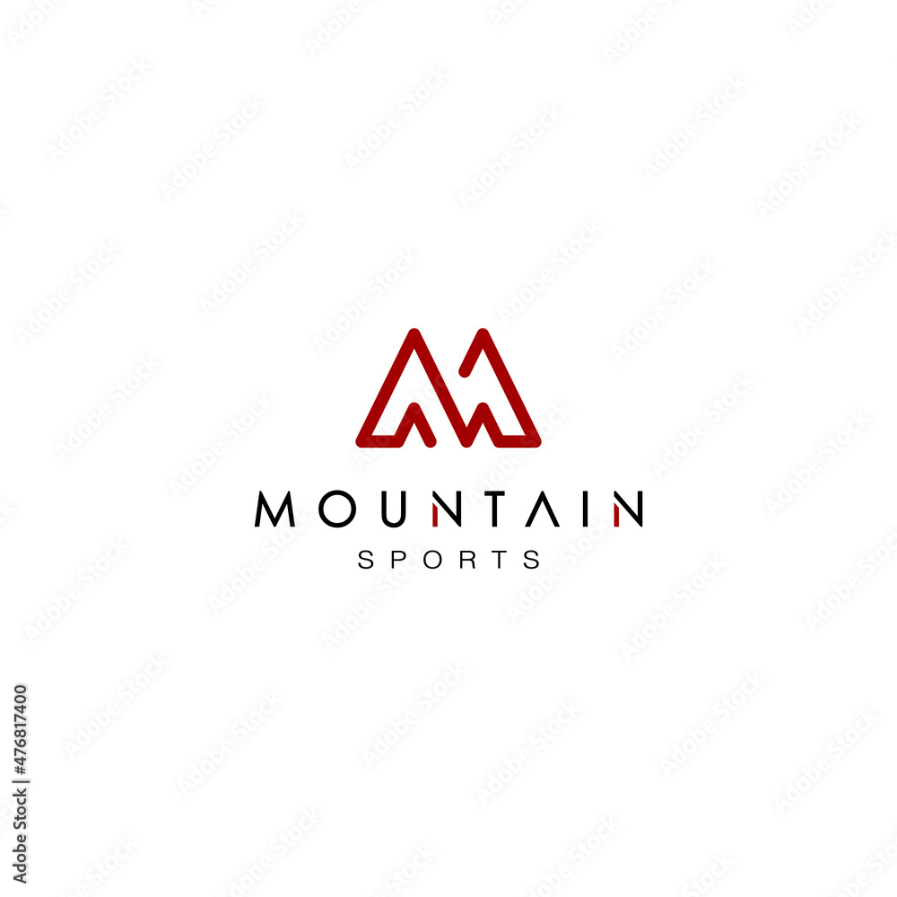 Mountain Logo Design Template Inspiration, M Letter line logo Mountain Logo Design Template Inspiration, M Letter line logo
